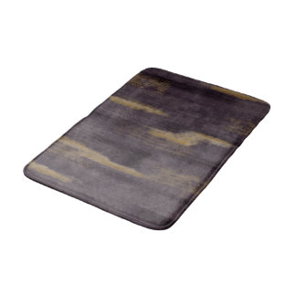 Abstract Soft Hues Deep Plum & Gold Bath Mat