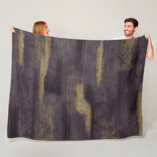 Abstract Soft Hues Deep Plum & Gold Fleece Blanket