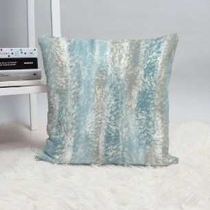 Abstract Soft Hues Gray Teal Cushion