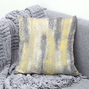 Abstract Soft Hues Gray Yellow Cushion