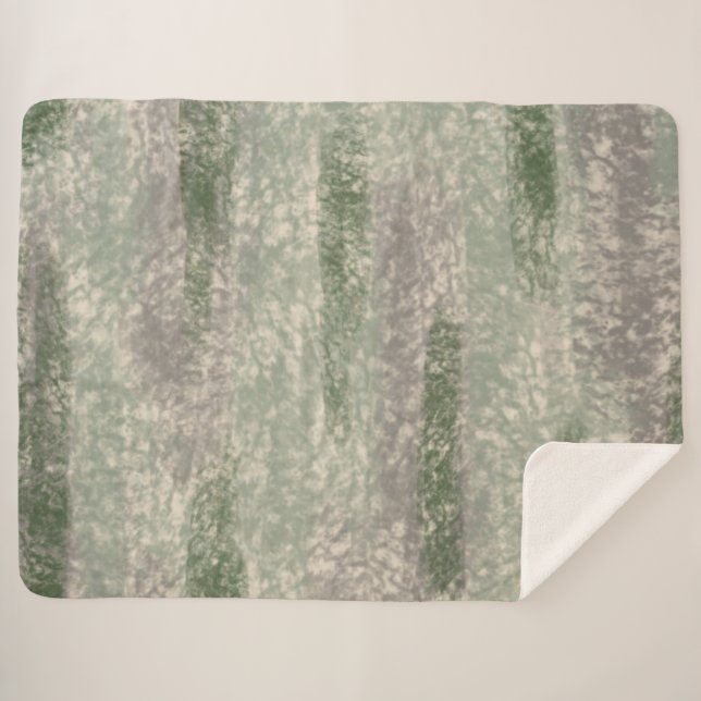 Abstract Soft Hues Grey Beige Moss & Stone Sherpa Blanket (Front (Horizontal))