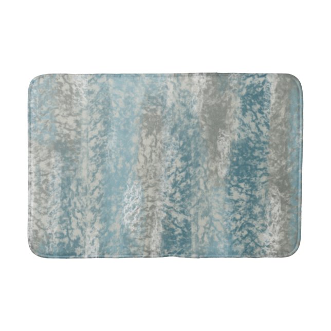 Abstract Soft Hues Grey Teal Bath Mat (Front)