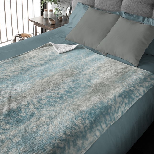 Abstract Soft Hues Grey Teal Sherpa Blanket (Creator Uploaded)