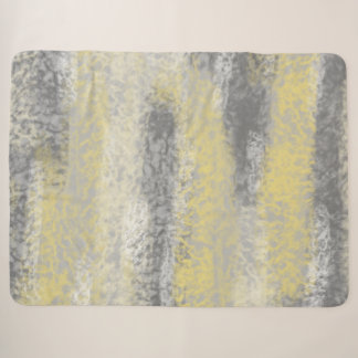 Abstract Soft Hues Grey Yellow Sherpa Blanket