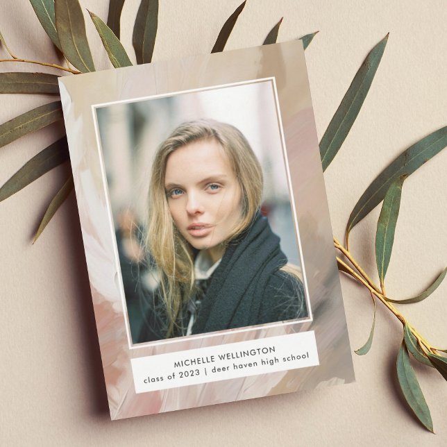 Abstract Soft Pastel Photo Graduation Announcement (Creator Uploaded)