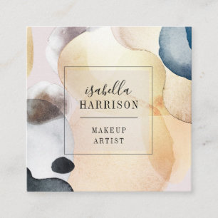 Abstract Soft Pastel Shapes Makeup Artist Square Business Card