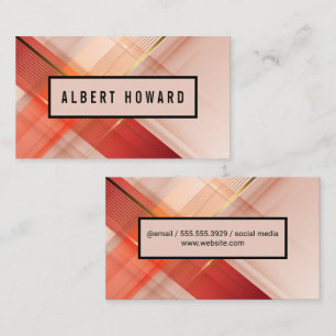 Abstract Soft Pink and Gold Lines Business Card