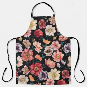 abstract solid flowers full arrangement, all over  apron