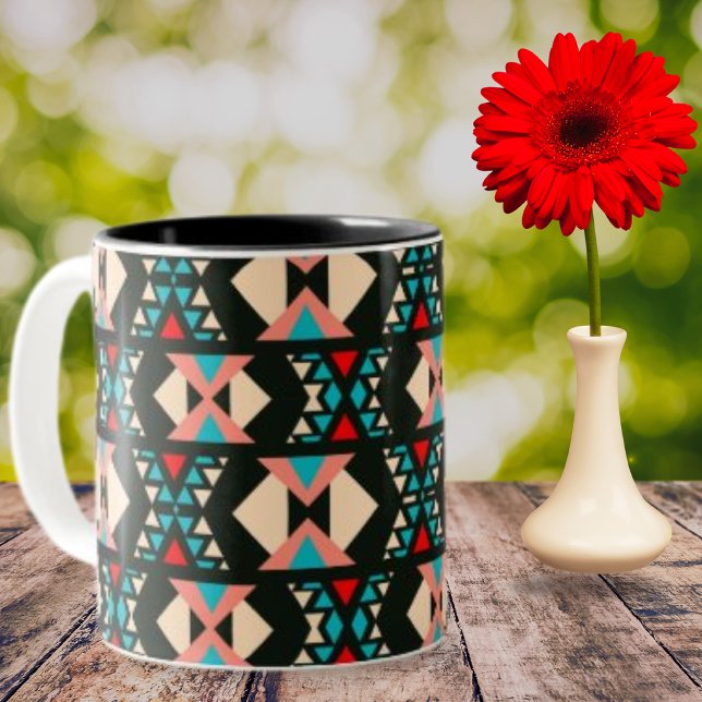 Abstract Southwest Boho  Two-Tone Coffee Mug (Creator Uploaded)