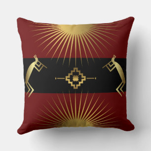 Abstract Southwest Kokopelli Throw Pillow