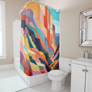 Abstract Southwestern Canyon Scenery Colorful Shower Curtain