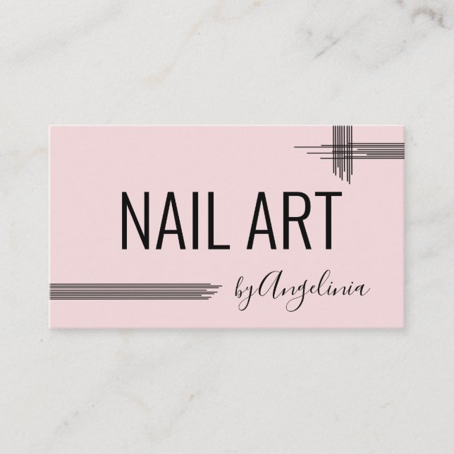 Abstract Spa Massage Sauna Nails Pink Business Card (Front)