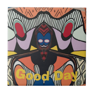 Abstract Space Alien Tile, edit text Tile