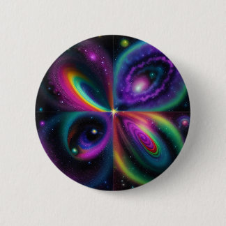 Abstract Space Art 6 Cm Round Badge