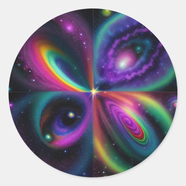 Abstract Space Art Classic Round Sticker (Front)