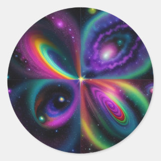 Abstract Space Art Classic Round Sticker