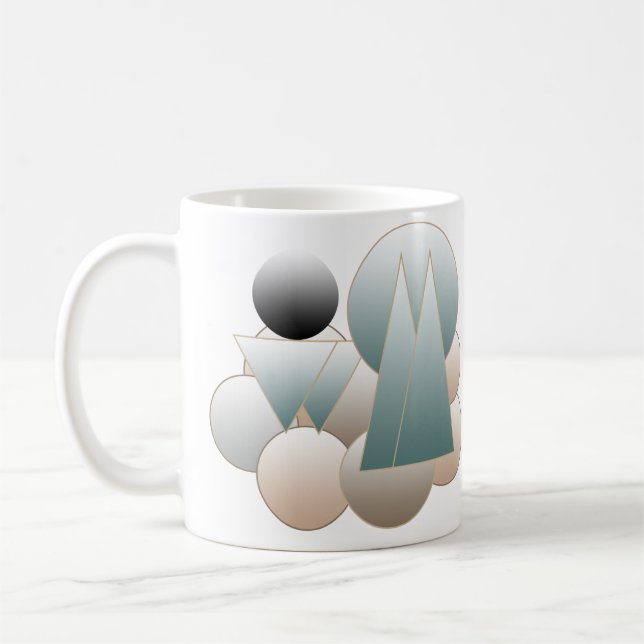 Abstract space art futuristic planet system coffee mug (Left)