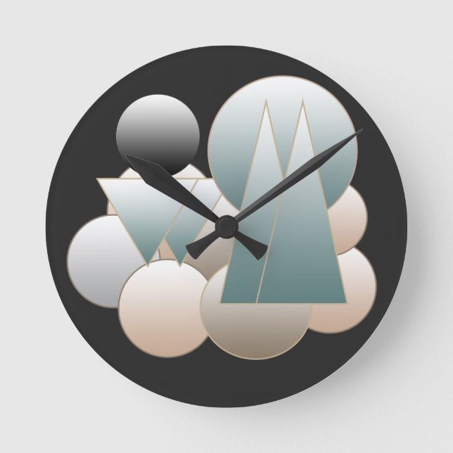 Abstract space art futuristic planet system round clock (Front)