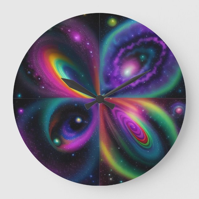 Abstract Space Art Modern Large Clock (Front)