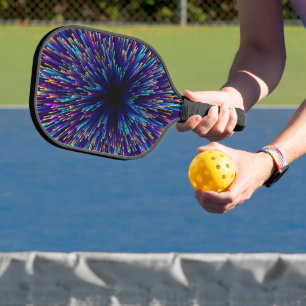 Abstract space blue blast pickleball paddle