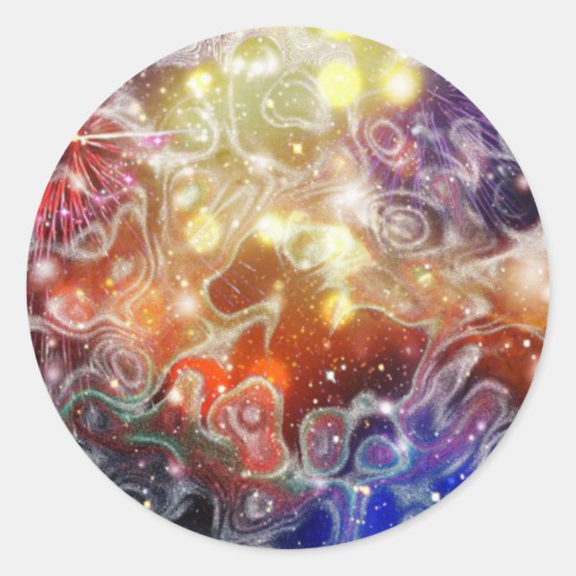 Abstract Space Classic Round Sticker (Front)