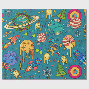 Abstract Space Exploration Wrapping Paper