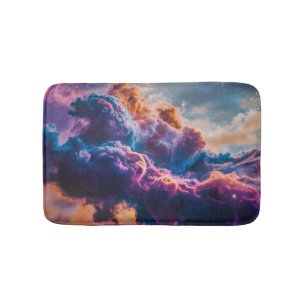 Abstract Space Nebula Art - Colorful Cosmic Bath Mat