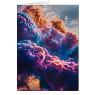 Abstract Space Nebula Art - Colorful Cosmic Card