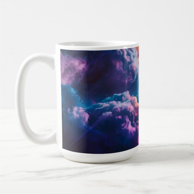 Abstract Space Nebula Art - Colorful Cosmic Coffee Mug (Left)