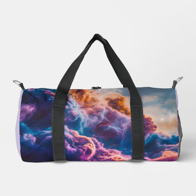 Abstract Space Nebula Art - Colorful Cosmic Duffle Bag (Front)