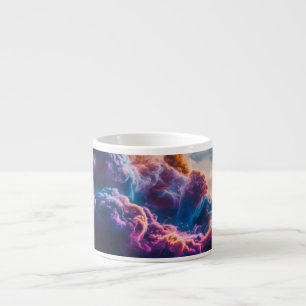 Abstract Space Nebula Art - Colorful Cosmic Espresso Cup