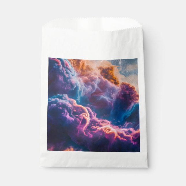 Abstract Space Nebula Art - Colorful Cosmic Favour Bags (Front)