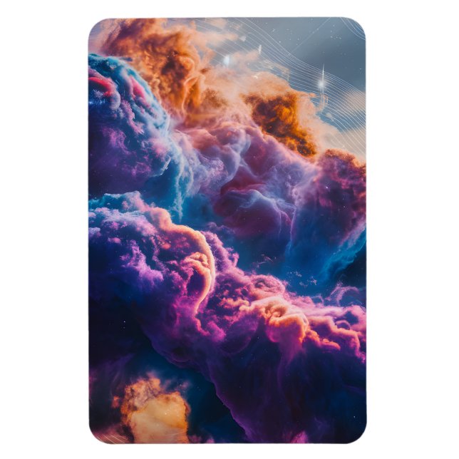 Abstract Space Nebula Art - Colorful Cosmic Magnet (Vertical)