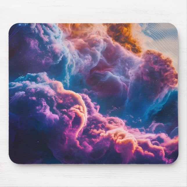 Abstract Space Nebula Art - Colorful Cosmic Mouse Mat (Front)
