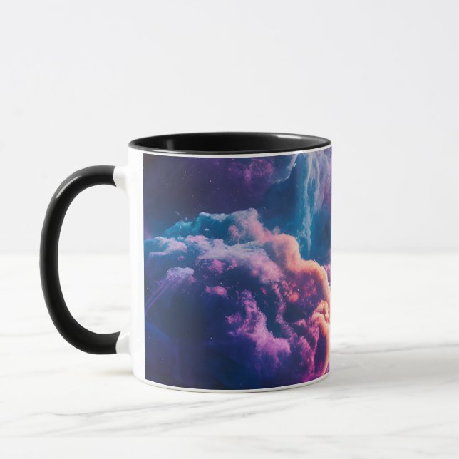 Abstract Space Nebula Art - Colorful Cosmic Mug (Left)