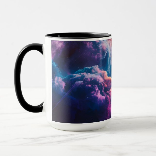 Abstract Space Nebula Art - Colorful Cosmic Mug (Left)