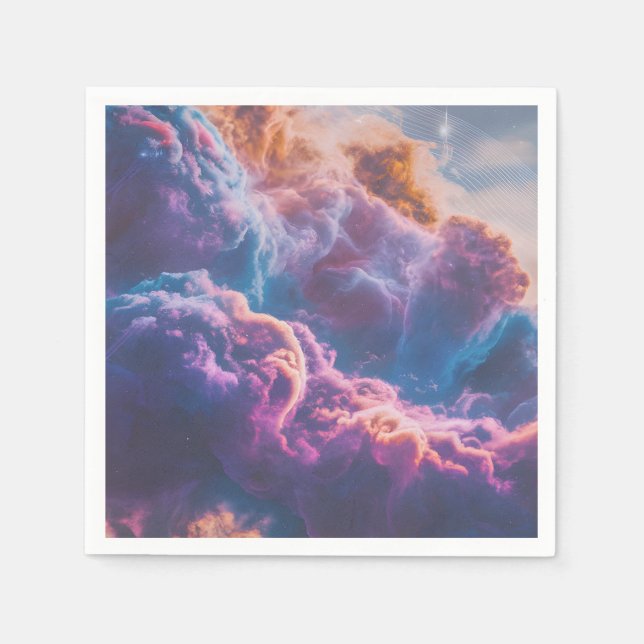 Abstract Space Nebula Art - Colorful Cosmic Napkin (Front)