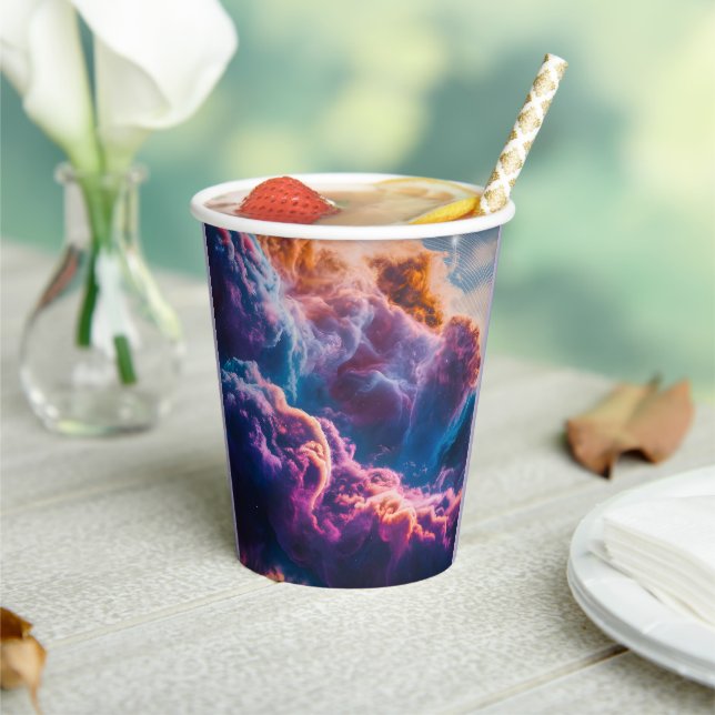 Abstract Space Nebula Art - Colorful Cosmic Paper Cups (Insitu)