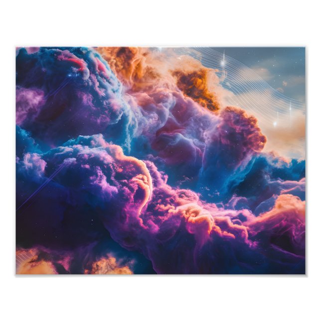 Abstract Space Nebula Art - Colorful Cosmic Photo Print (Front)