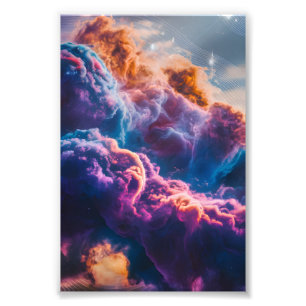 Abstract Space Nebula Art - Colorful Cosmic Photo Print