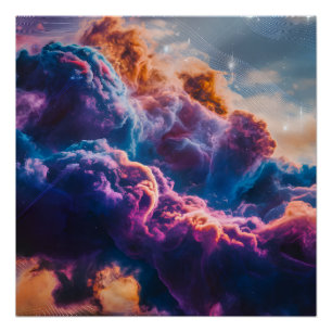 Abstract Space Nebula Art - Colorful Cosmic Poster