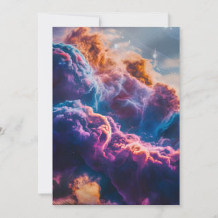 Abstract Space Nebula Art - Colorful Cosmic Thank You Card
