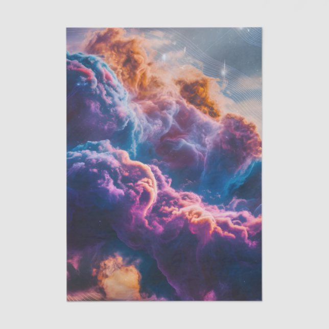 Abstract Space Nebula Art - Colorful Cosmic Tissue Paper (Front)