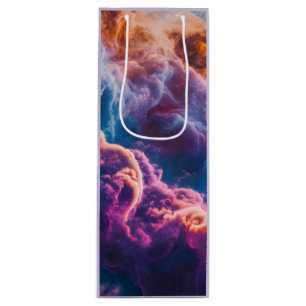 Abstract Space Nebula Art - Colorful Cosmic Wine Gift Bag