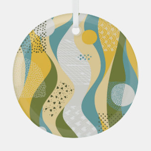 Abstract Space: Smooth Line Ornaments. Glass Tree Decoration
