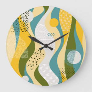 Abstract Space: Smooth Line Ornaments. Large Clock