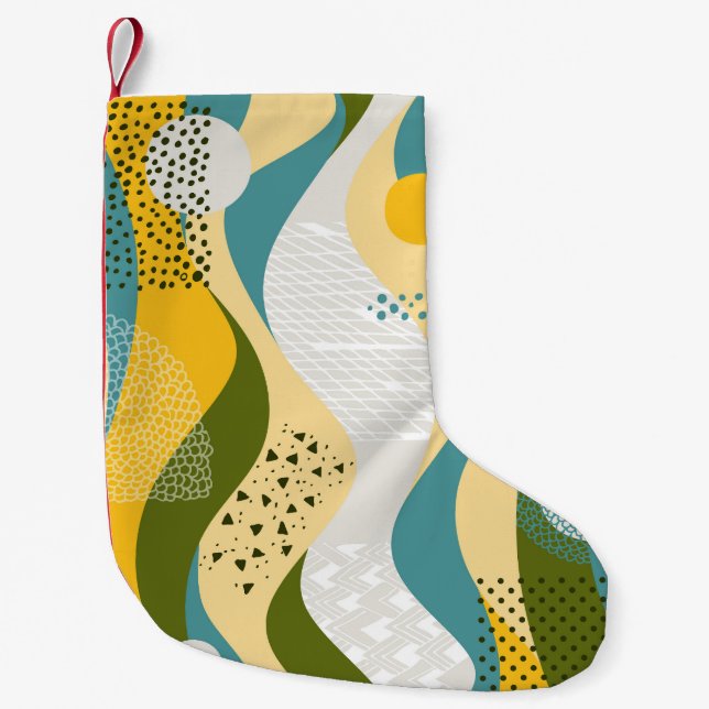 Abstract Space: Smooth Line Ornaments. Small Christmas Stocking (Front)