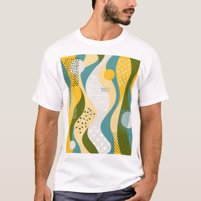 Abstract Space: Smooth Line Ornaments. T-Shirt (Front)