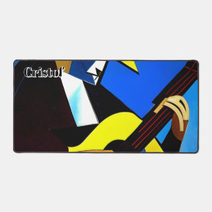 Abstract Spanish Guitarist. Personalised Desk Mat