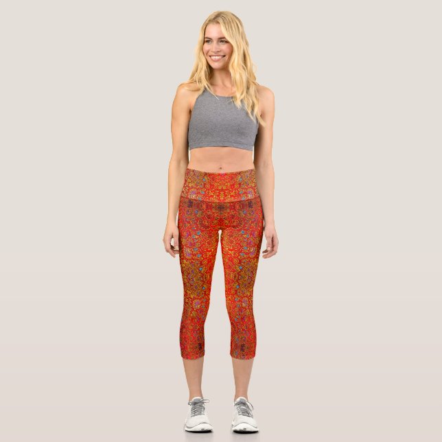 Abstract sparkle beautiful samples capri leggings (Front)